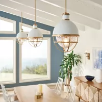 Lampa wisząca Tollis - 1 źródło światła - Naturalny mosiądz