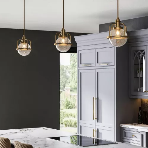Lampa wisząca / półplafon Triocent - 1 źródło światła - Naturalny mosiądz