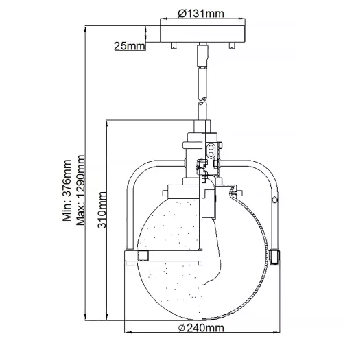 Lampa wisząca / półplafon Triocent - 1 źródło światła - Polerowany nikiel