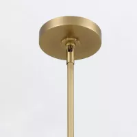 Lampa wyspowa LED Valise - Vintage mosiądz, skóra koniakowa
