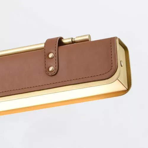 Lampa wyspowa LED Valise - Vintage mosiądz, skóra koniakowa