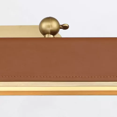 Duża obrazówka LED Valise Picture - Vintage mosiądz, skóra koniakowa