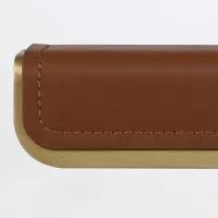 Mała obrazówka LED Valise Picture - Vintage mosiądz, skóra koniakowa