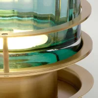 Lampa stołowa Arno - 1 źródło światła - Postarzany mosiądz, zielony