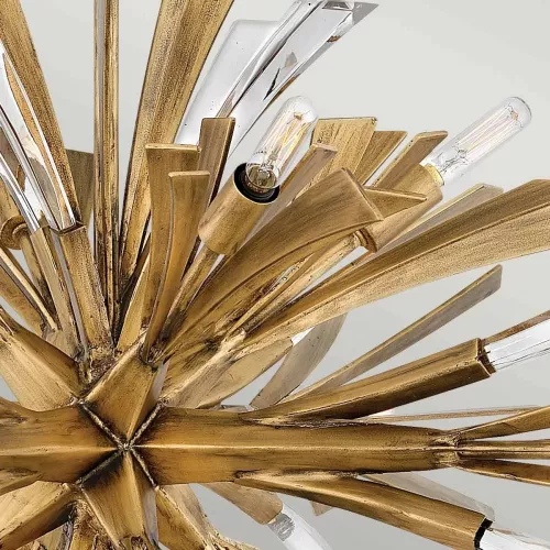Lampa wyspowa Vida - 13 źródeł światła - Oksydowane złoto