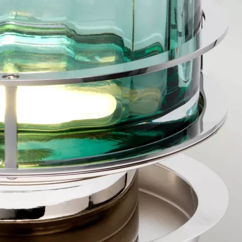 Lampa stołowa Arno - 1 źródło światła - Polerowany nikiel, zielony