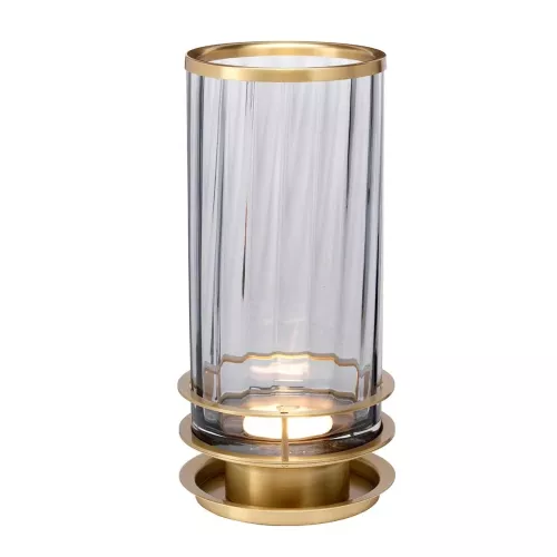 Lampa stołowa Arno - 1 źródło światła - Postarzany mosiądz, szary