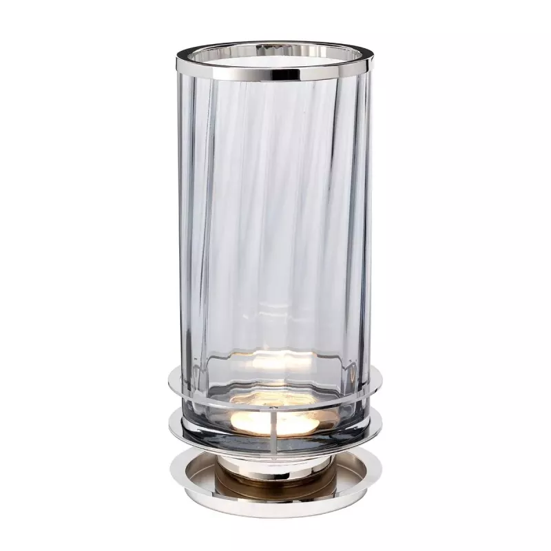 Lampa stołowa Arno - 1 źródło światła - Polerowany nikiel, szary