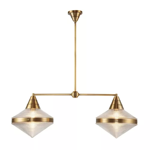 Lampa wyspowa Willard - 2 źródła światła - Vintage mosiądz