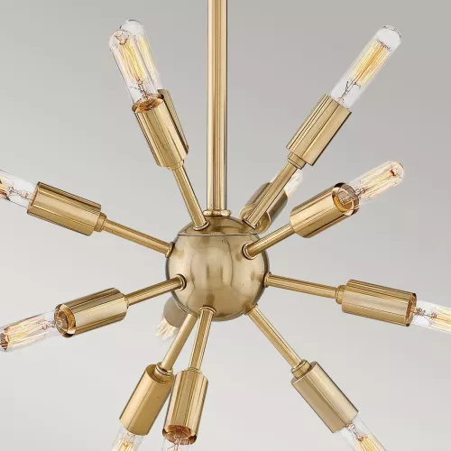 Lampa wisząca Aros - 12 źródeł światła - Czarny, ciepły mosiądz