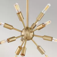Lampa wisząca Aros - 12 źródeł światła - Czarny, ciepły mosiądz
