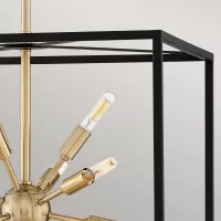 Lampa wisząca Aros - 12 źródeł światła - Czarny, ciepły mosiądz