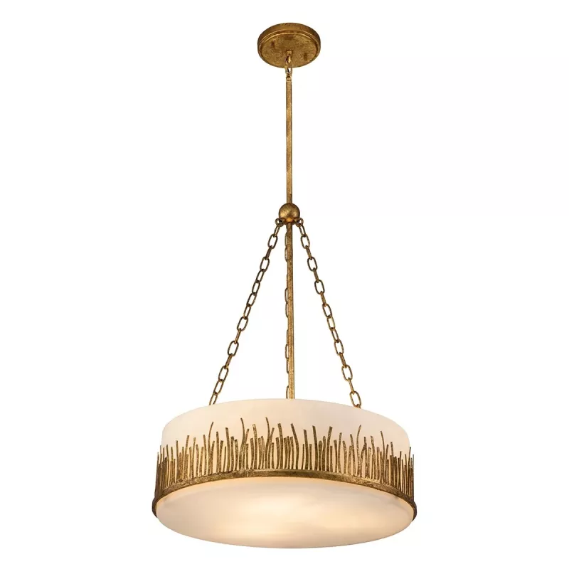 Lampa wisząca Sawgrass - 3 źródła światła - Płatkowe złoto