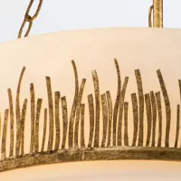 Lampa wisząca Sawgrass - 3 źródła światła - Płatkowe złoto