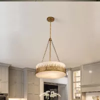 Lampa wisząca Sawgrass - 3 źródła światła - Płatkowe złoto