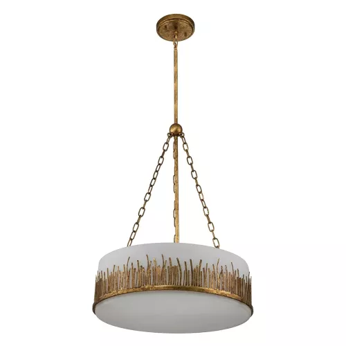 Lampa wisząca Sawgrass - 3 źródła światła - Płatkowe złoto