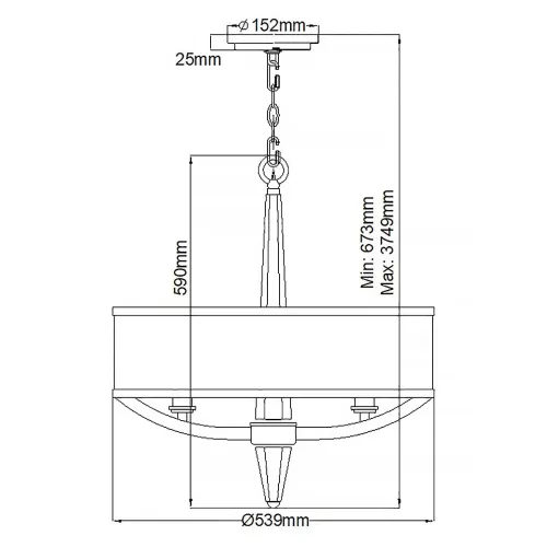 Lampa wisząca Ascher - 3 źródła światła - Polerowany nikiel