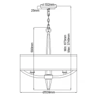 Lampa wisząca Ascher - 3 źródła światła - Polerowany nikiel