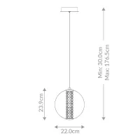 Lampa wisząca Atomo - 1 źródło światła - Szczotkowane złoto
