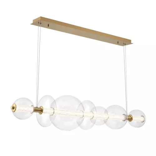 Lampa wyspowa Atomo - 7 źródeł światła - Szczotkowane złoto