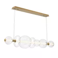 Lampa wyspowa Atomo - 7 źródeł światła - Szczotkowane złoto