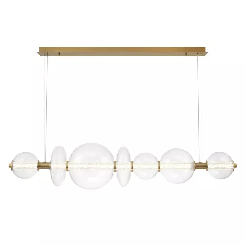 Lampa wyspowa Atomo - 7 źródeł światła - Szczotkowane złoto