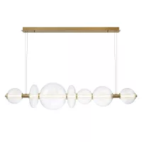 Lampa wyspowa Atomo - 7 źródeł światła - Szczotkowane złoto