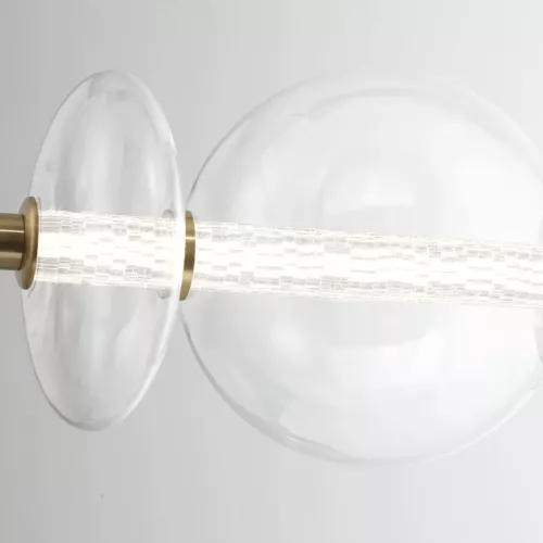 Lampa wyspowa Atomo - 7 źródeł światła - Szczotkowane złoto