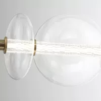 Lampa wyspowa Atomo - 7 źródeł światła - Szczotkowane złoto
