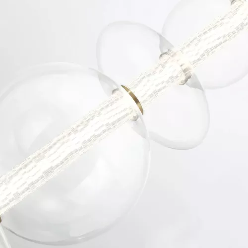Lampa wyspowa Atomo - 7 źródeł światła - Szczotkowane złoto