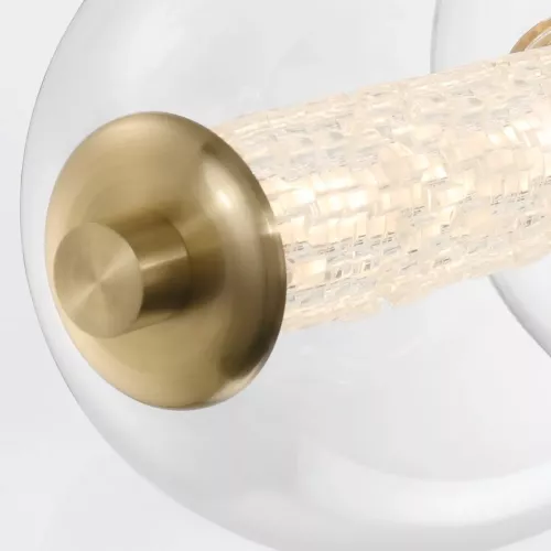 Lampa wyspowa Atomo - 7 źródeł światła - Szczotkowane złoto