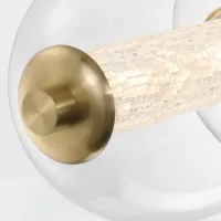 Lampa wyspowa Atomo - 7 źródeł światła - Szczotkowane złoto