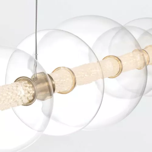 Lampa wyspowa Atomo - 7 źródeł światła - Szczotkowane złoto