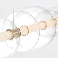 Lampa wyspowa Atomo - 7 źródeł światła - Szczotkowane złoto
