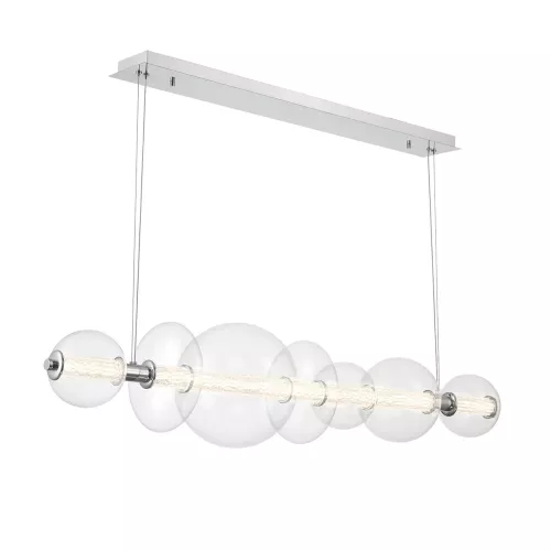 Lampa wyspowa Atomo - 7 źródeł światła - Polerowany chrom