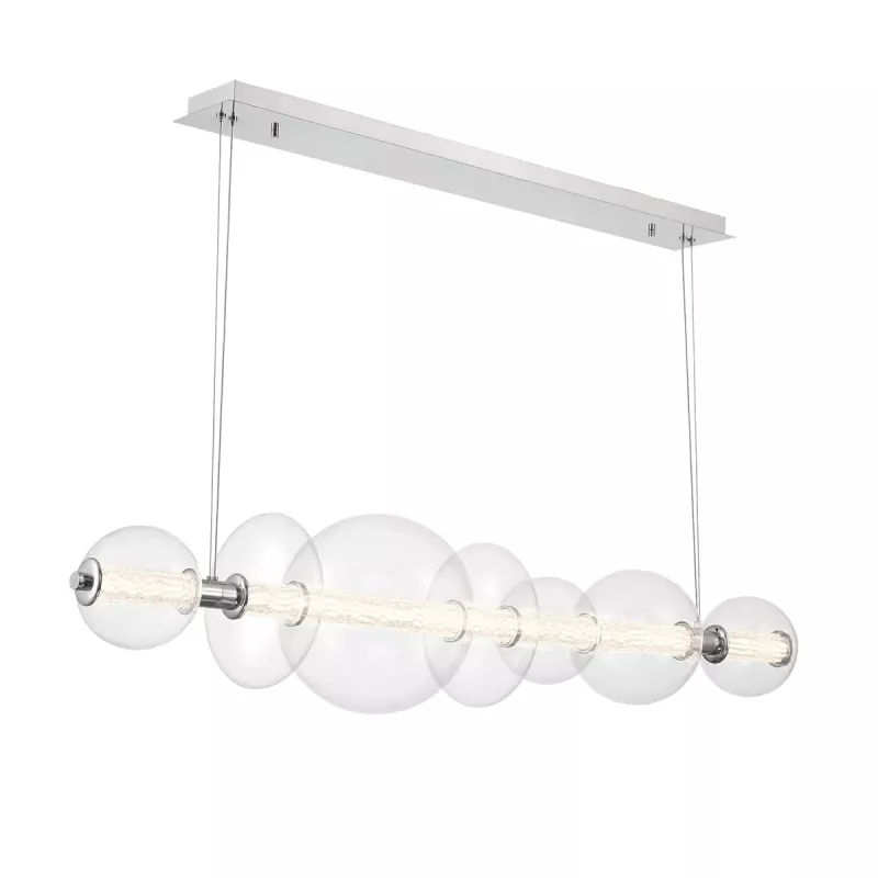 Lampa wyspowa Atomo - 7 źródeł światła - Polerowany chrom