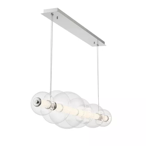Lampa wyspowa Atomo - 7 źródeł światła - Polerowany chrom