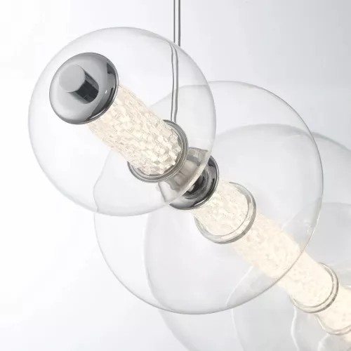 Lampa wyspowa Atomo - 7 źródeł światła - Polerowany chrom