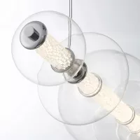 Lampa wyspowa Atomo - 7 źródeł światła - Polerowany chrom