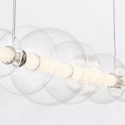 Lampa wyspowa Atomo - 7 źródeł światła - Polerowany chrom