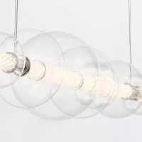 Lampa wyspowa Atomo - 7 źródeł światła - Polerowany chrom