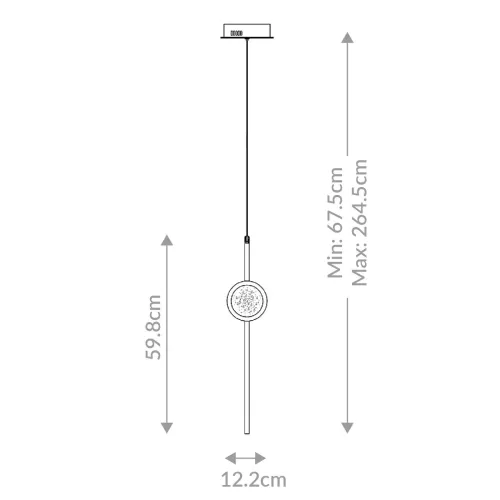 Lampa wisząca Barletta - 1 źródło światła - Szczotkowane złoto