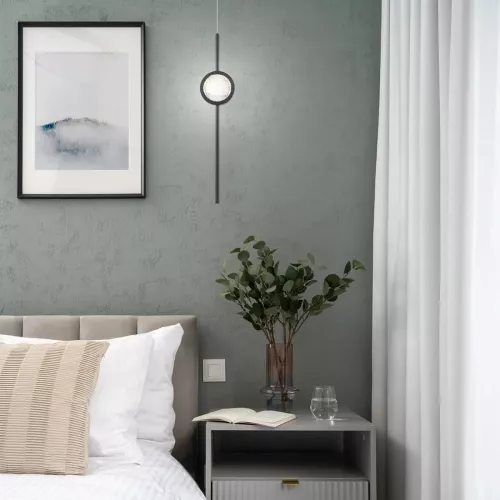 Lampa wisząca Barletta - 1 źródło światła - Matowa czerń