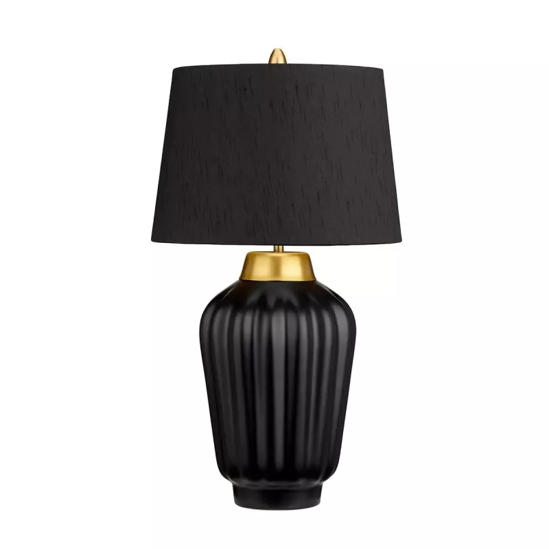 Lampa stołowa Bexley - 1 źródło światła - Czarny, szczotkowany mosiądz