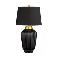 Lampa stołowa Bexley - 1 źródło światła - Czarny, szczotkowany mosiądz
