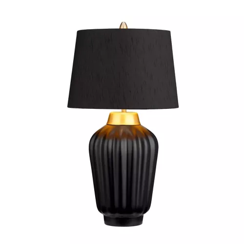 Lampa stołowa Bexley - 1 źródło światła - Czarny, szczotkowany mosiądz