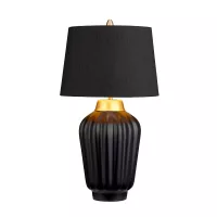 Lampa stołowa Bexley - 1 źródło światła - Czarny, szczotkowany mosiądz