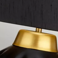Lampa stołowa Bexley - 1 źródło światła - Czarny, szczotkowany mosiądz