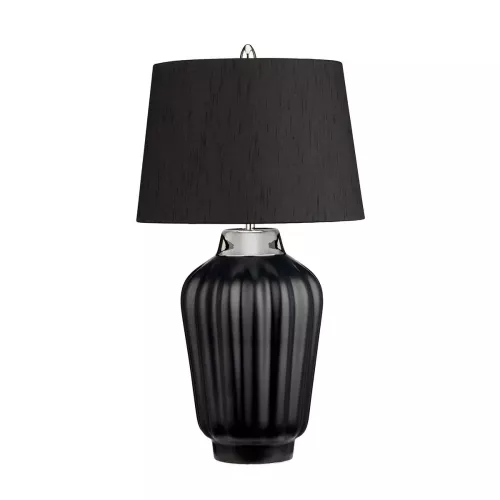 Lampa stołowa Bexley - 1 źródło światła - Czarny, polerowany nikiel