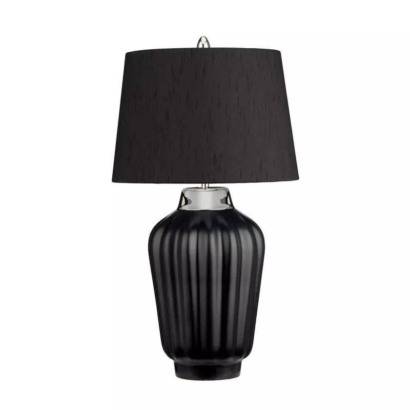 Lampa stołowa Bexley - 1 źródło światła - Czarny, polerowany nikiel